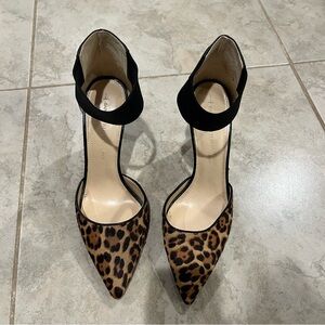 Banana Republic Leopard Print Heels with Black Accents